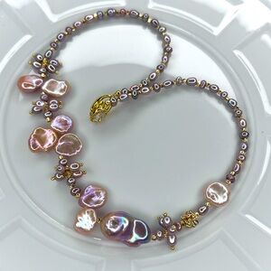 Handmade Freshwater Flameball Unicorn 🦄 Keshi Pearl High Quality Necklace